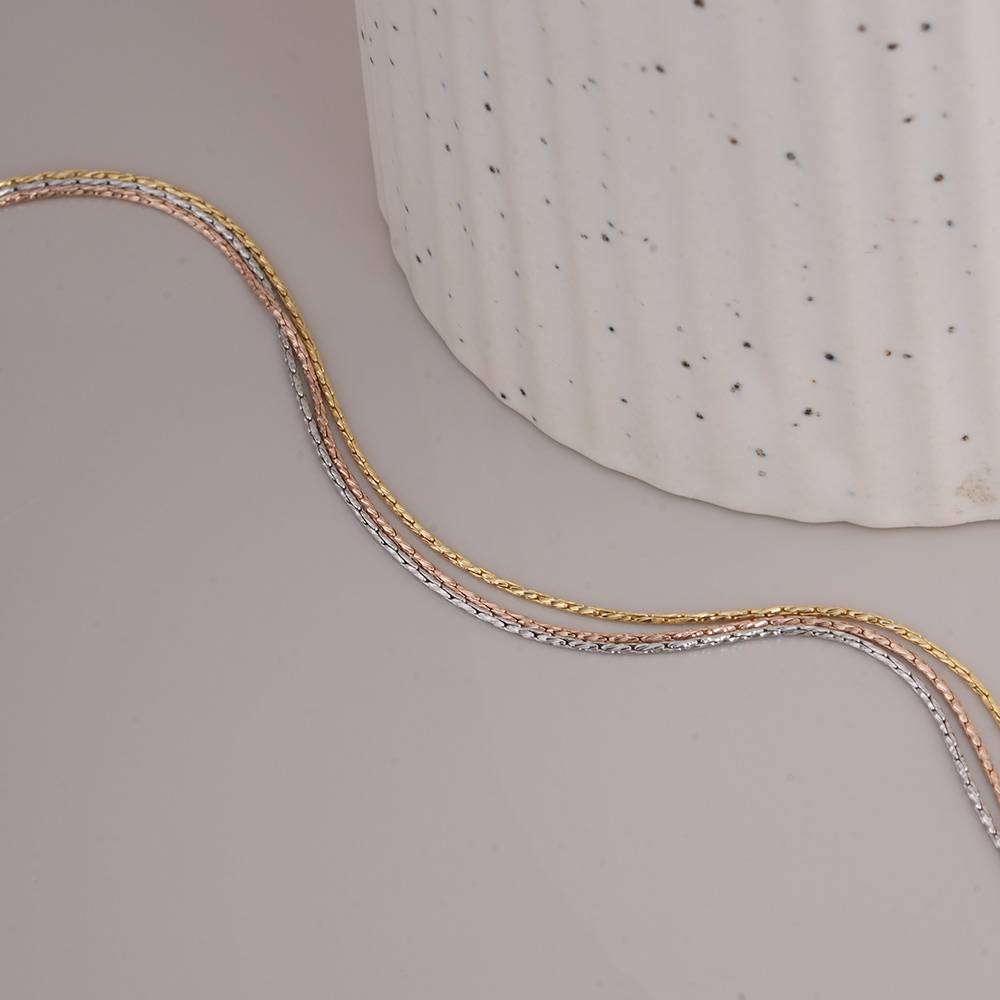 925 Sterling Silver Delicate Multi-Strand Necklace : SRWBR9