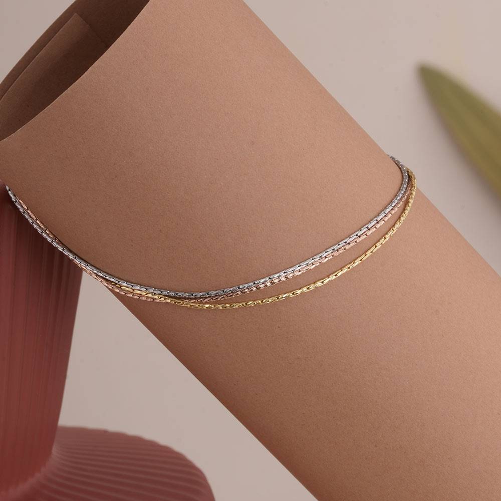 925 Sterling Silver Delicate Multi-Strand Necklace : SRWBR9