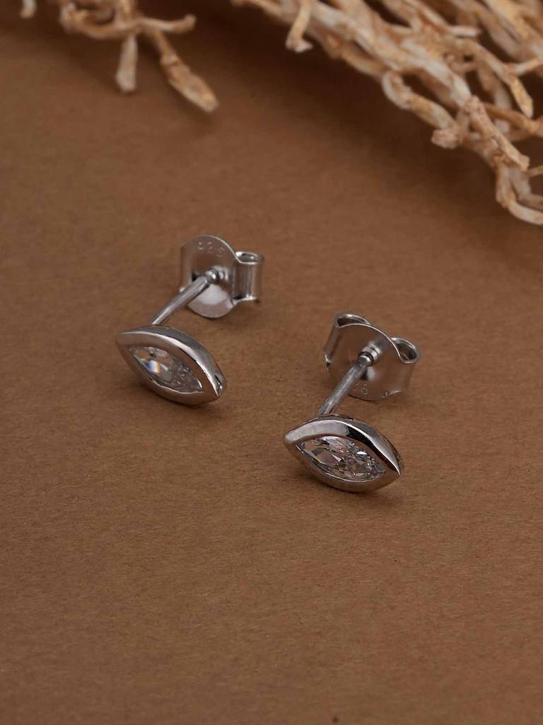 925 Sterling Silver Fairy Light Marquise Studs : SRWER15