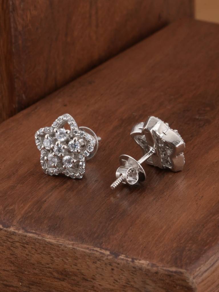 925 Sterling Silver Frozen Stardust Studs : SRWER173