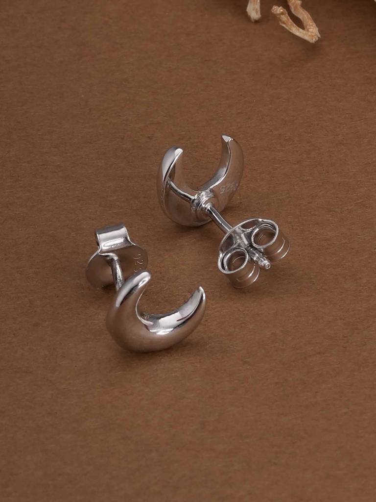 925 Sterling Silver Silver Tusk Septum Studs : SRWER19