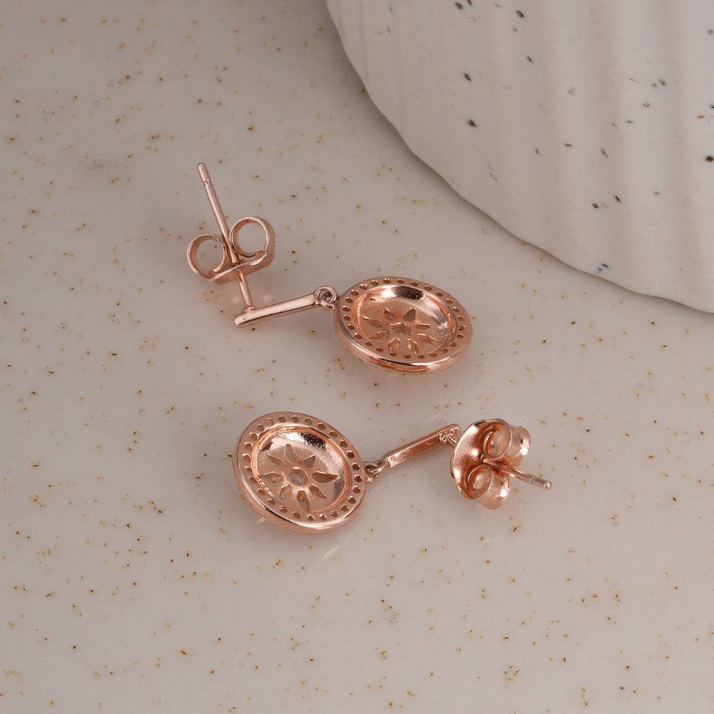 925 Sterling Silver Starburst Drop Earrings : SRWER4
