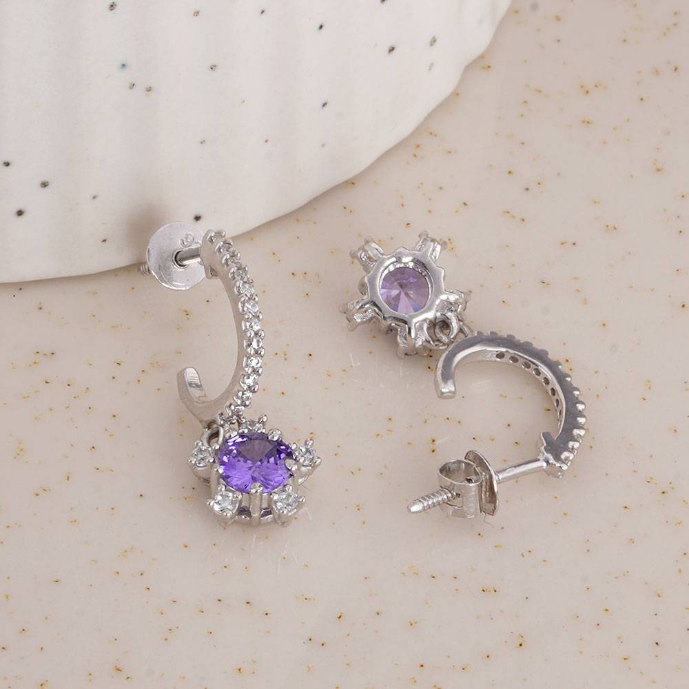 925 Sterling Silver Twinkling Star Earrings : SRWER5