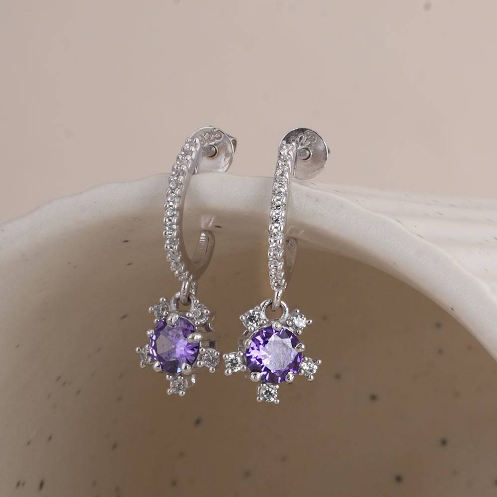 925 Sterling Silver Twinkling Star Earrings : SRWER5