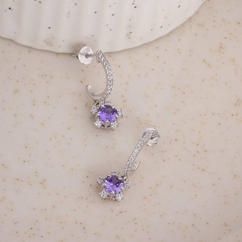 925 Sterling Silver Twinkling Star Earrings : SRWER5