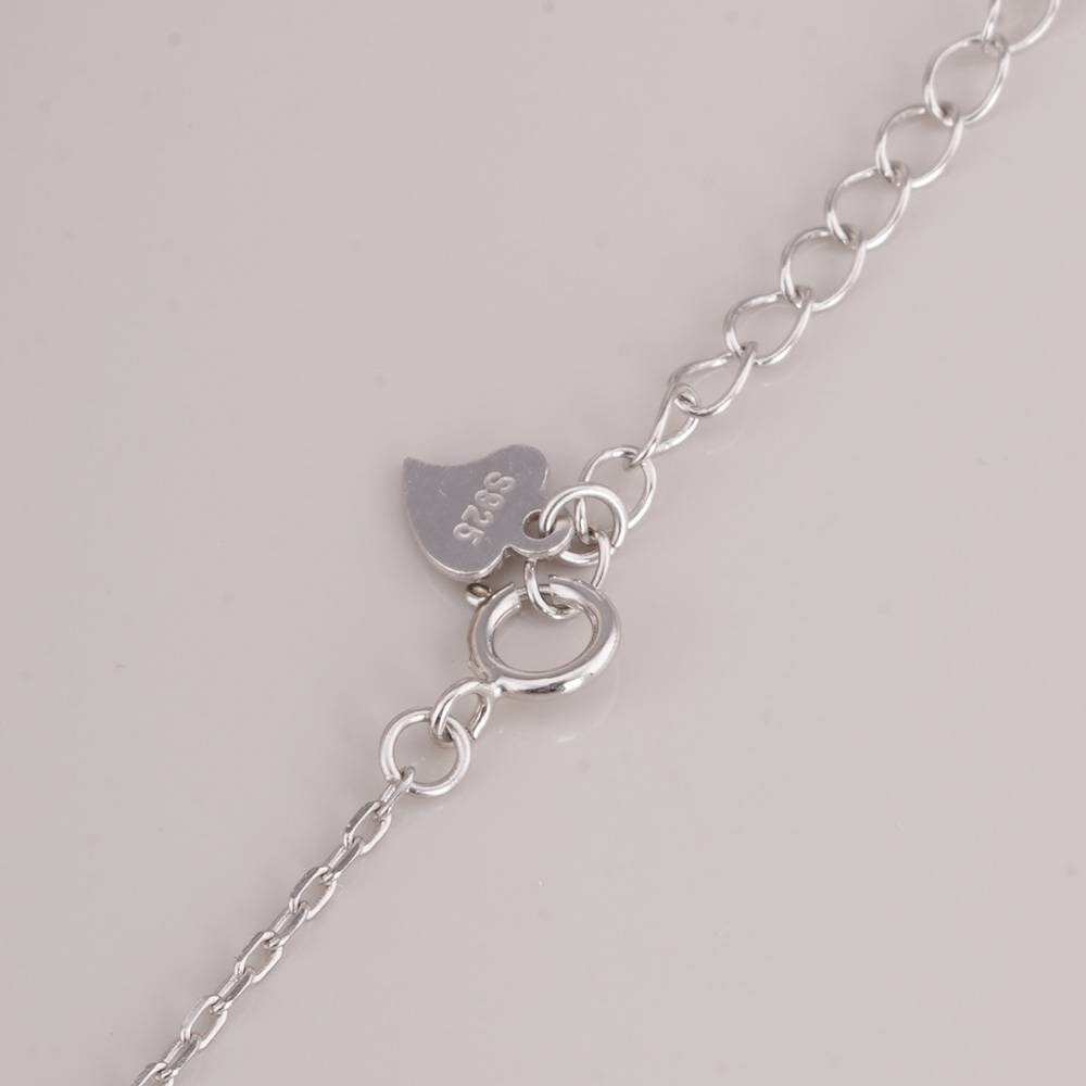 925 Sterling Silver Minimalist Evil Eye Necklace : SRWNC14