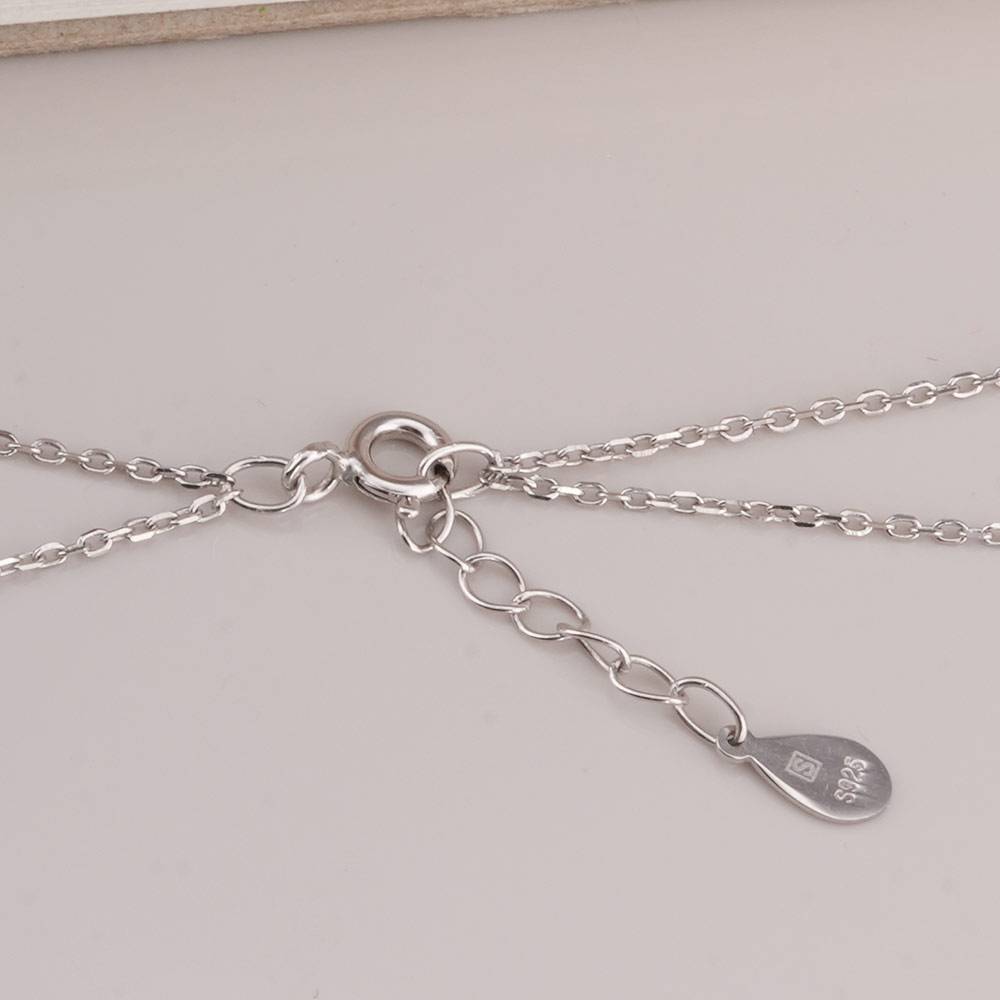 925 Sterling Silver Layered Love Necklace : SRWNC17