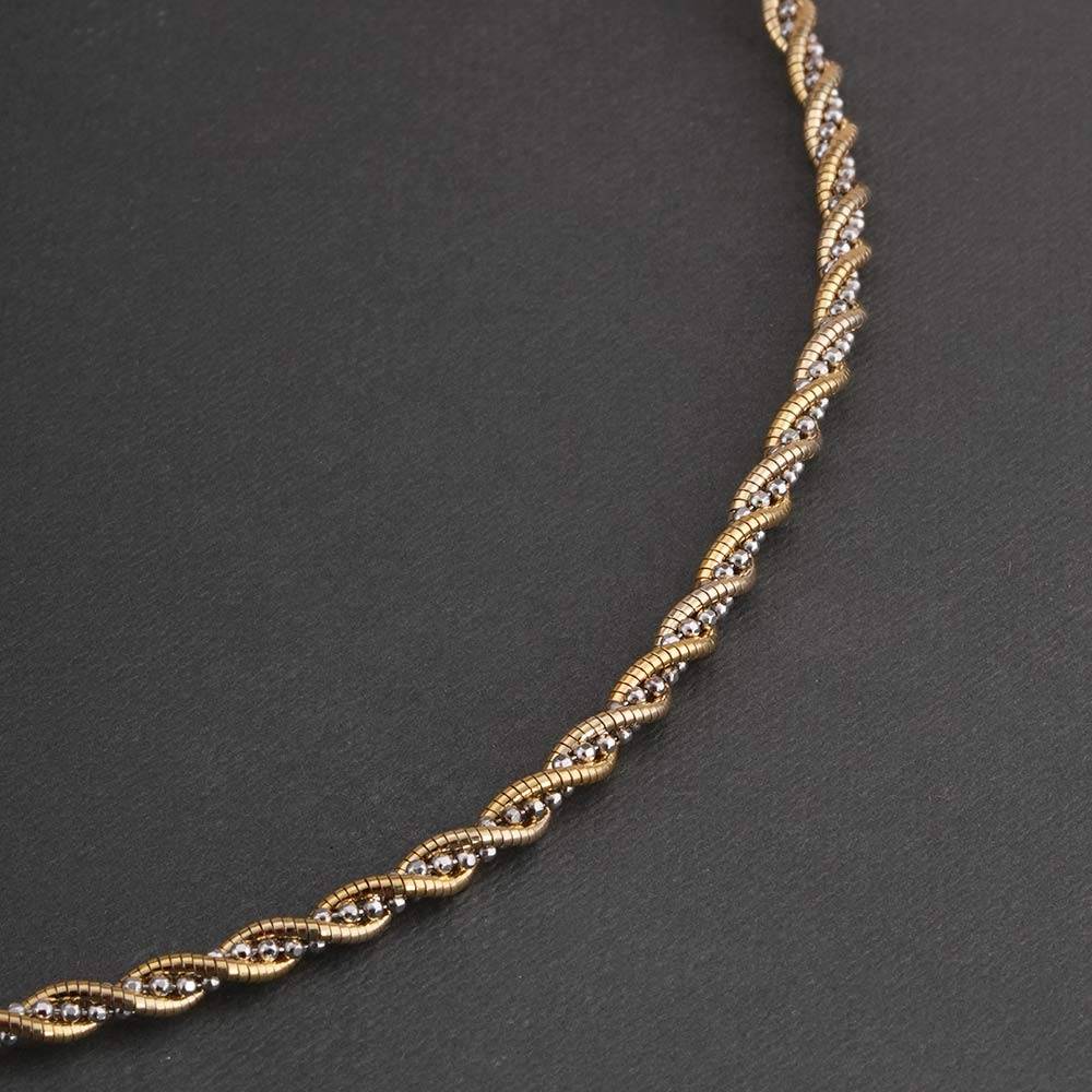 925 Sterling Silver Twisted Gold Chain Necklace : SRWNC1