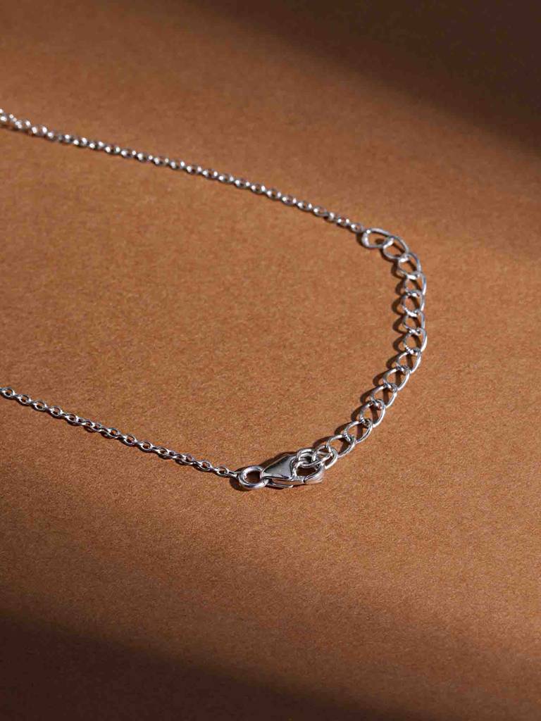 925 Sterling Silver Princess Cut Pendant : SRWNC20