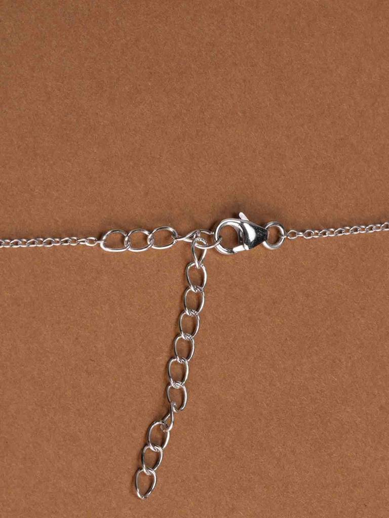 925 Sterling Silver Rectangle Pendant Necklace : SRWNC22