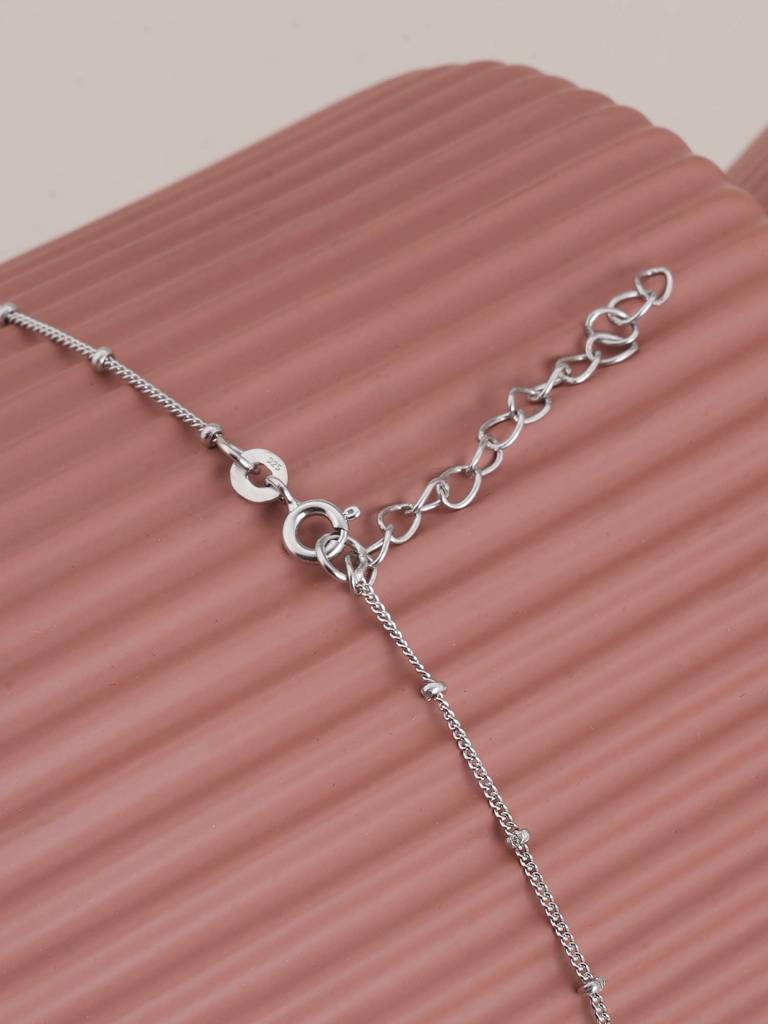 925 Sterling Silver Silver Bead Chain : SRWNC34