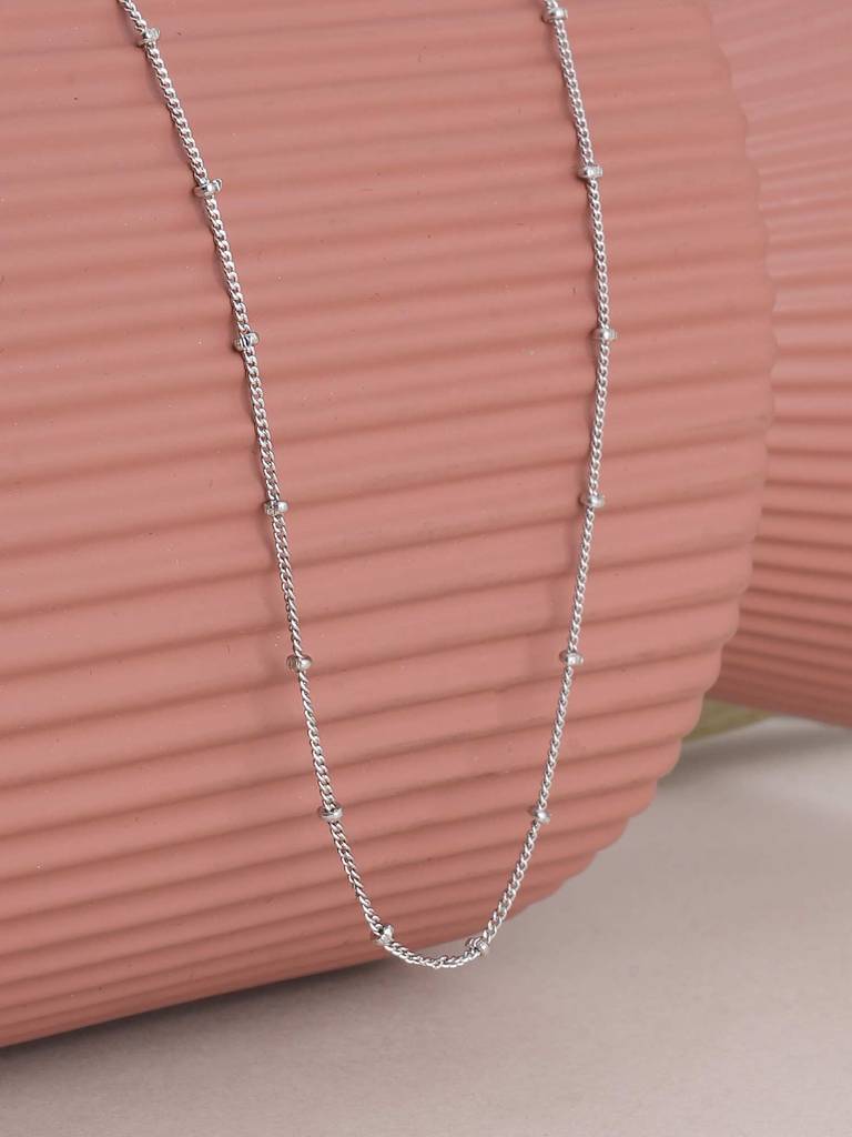 925 Sterling Silver Silver Bead Chain : SRWNC34