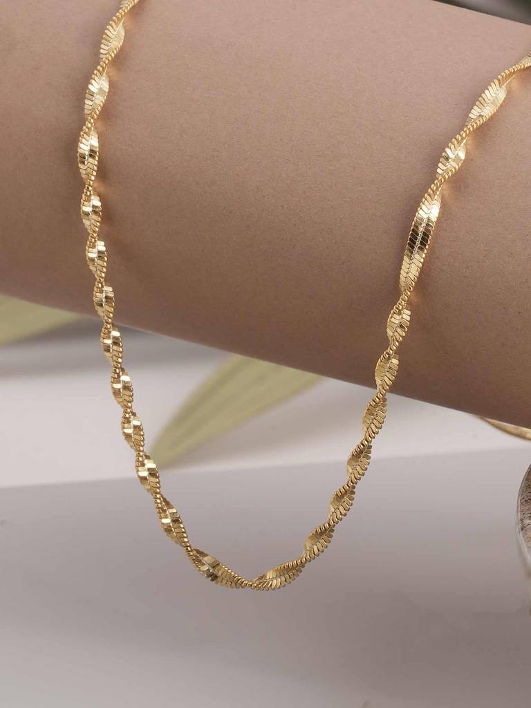 925 Sterling Silver Classic Gold Chain : SRWNC36