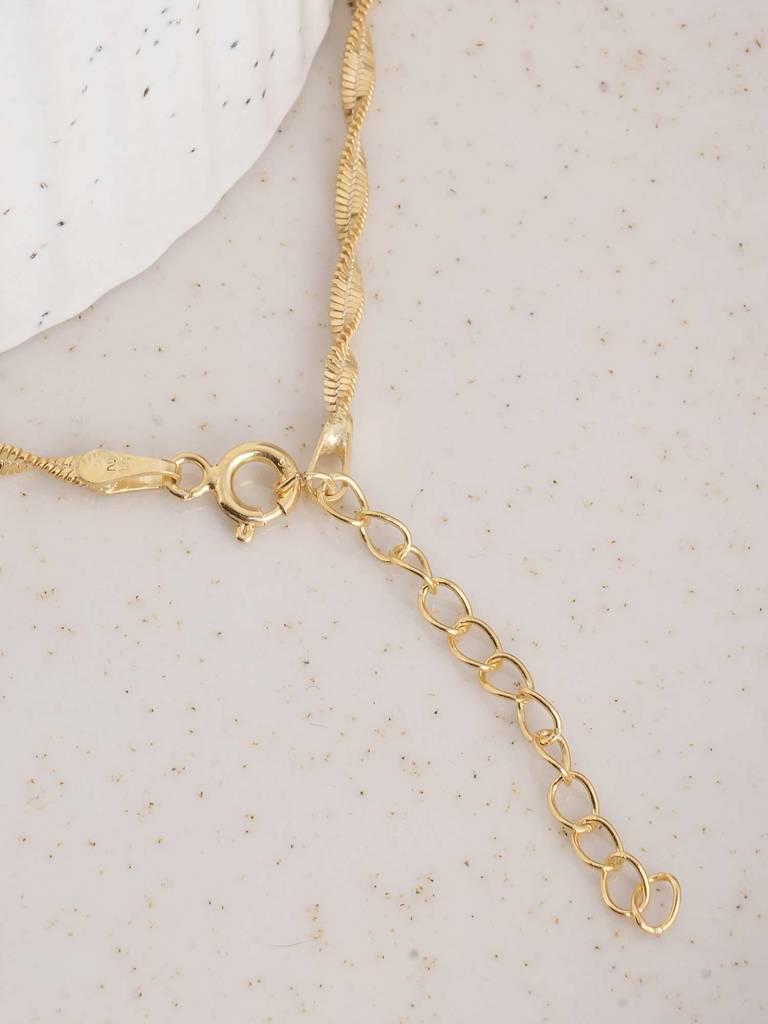 925 Sterling Silver Classic Gold Chain : SRWNC36