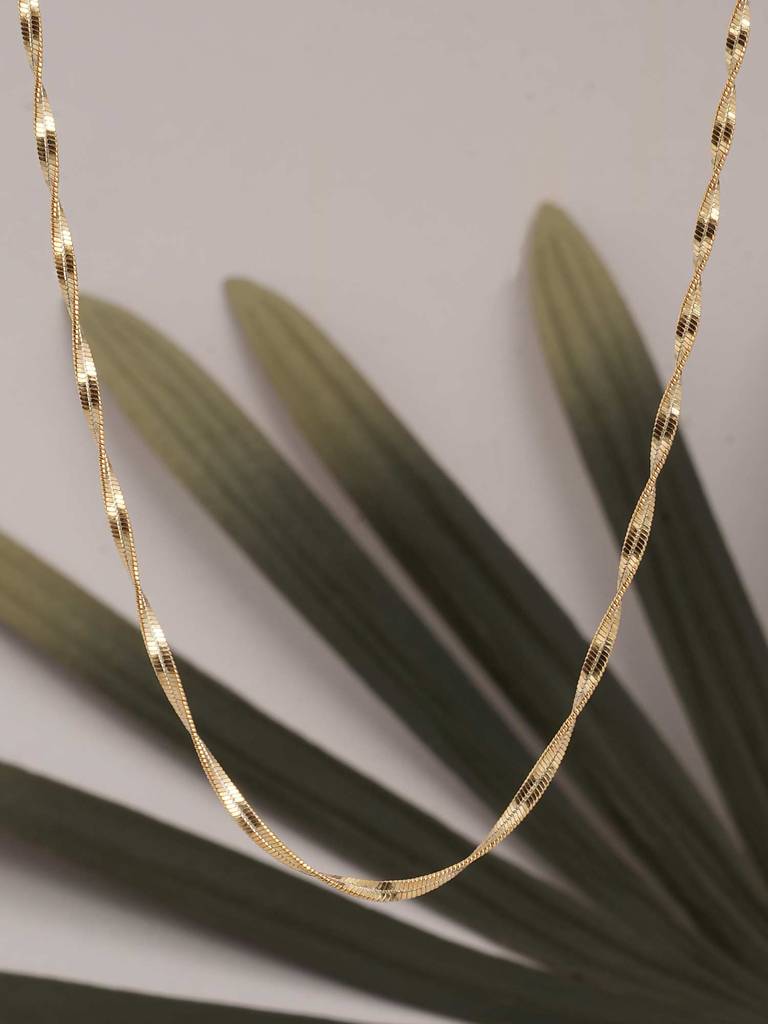 925 Sterling Silver Classic Gold Chain : SRWNC36