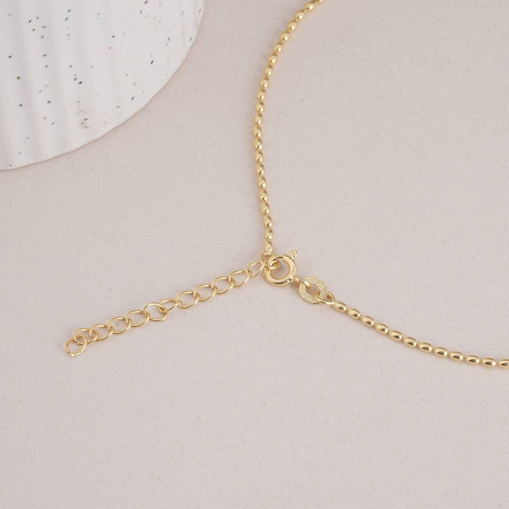 925 Sterling Silver Oval Beads Chain : SRWNC37