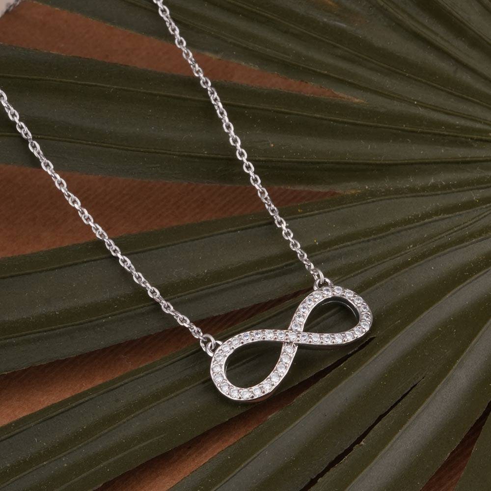 925 Sterling Silver Crystal Infinity Necklace : SRWNC6