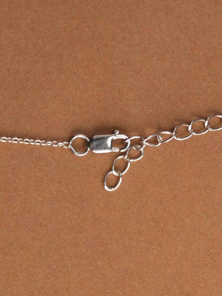 925 Sterling Silver Glittering Flower Necklace : SRWNC72