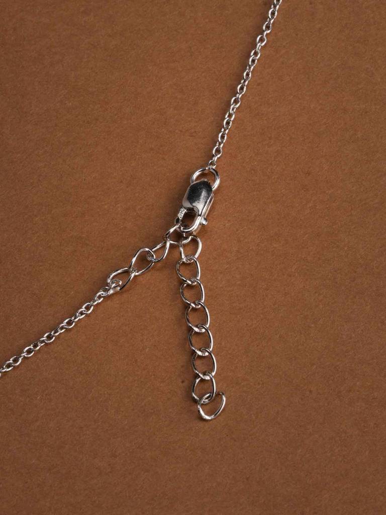 925 Sterling Silver Sparkling Round Cz Necklace : SRWNC73