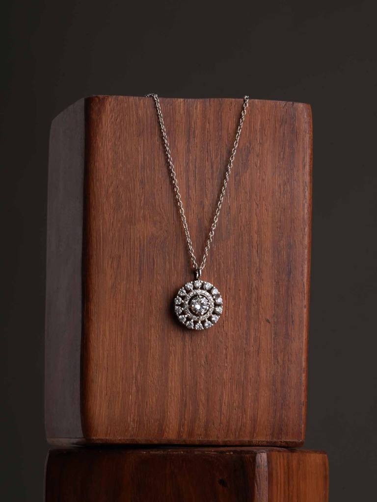 925 Sterling Silver Sparkling Round Cz Necklace Sterling Silver  One Size Silver