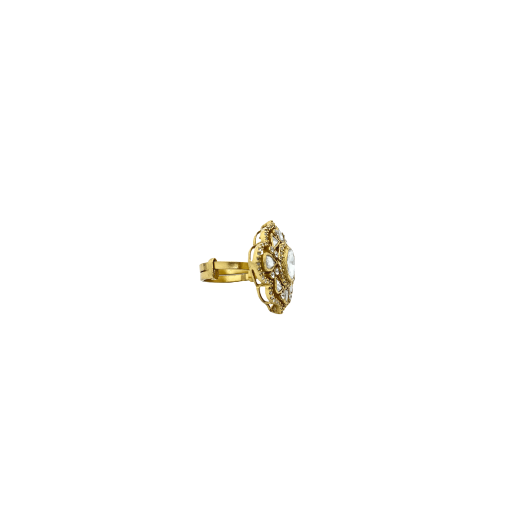 Silver Auric Petal Ring In Rose Gold : SS083