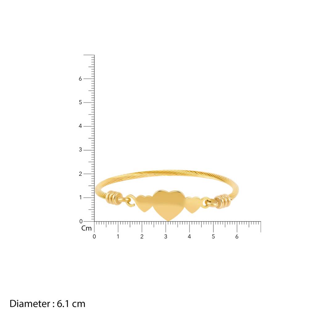 Golden Pulse Heart Cuff Bracelet : SSBR15