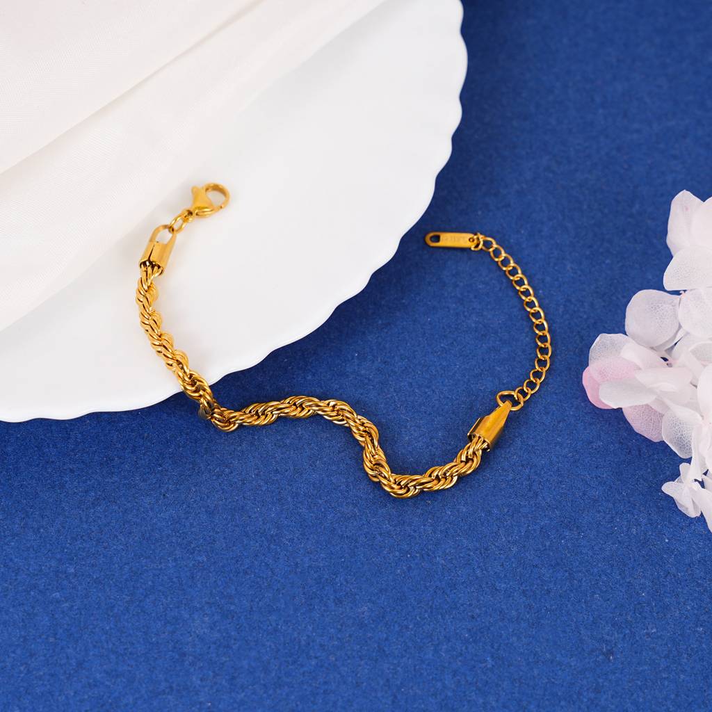 Twist & Bold Rope Cable Chain Bracelet : SSBR18