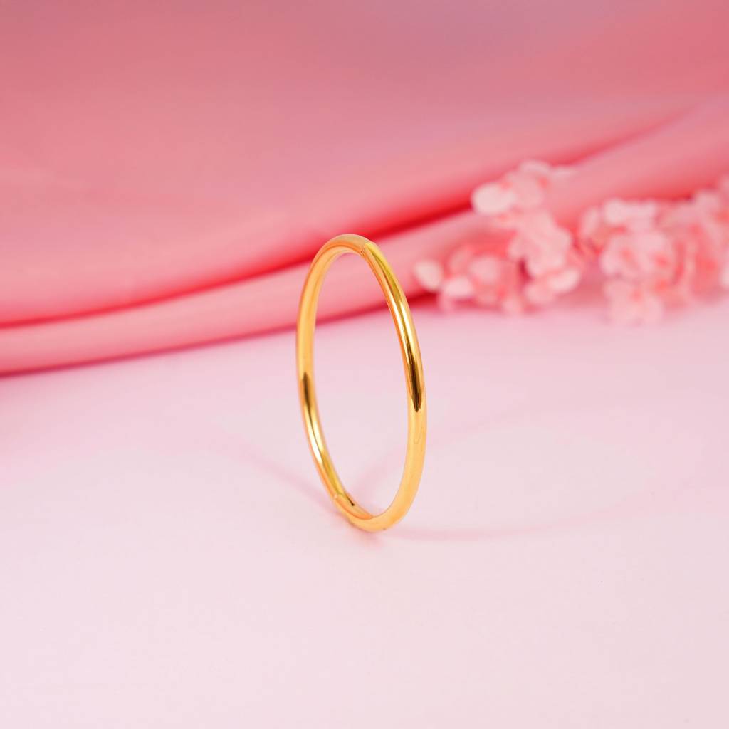 Golden Orbit Minimal Round Kada Bracelet : SSBR29