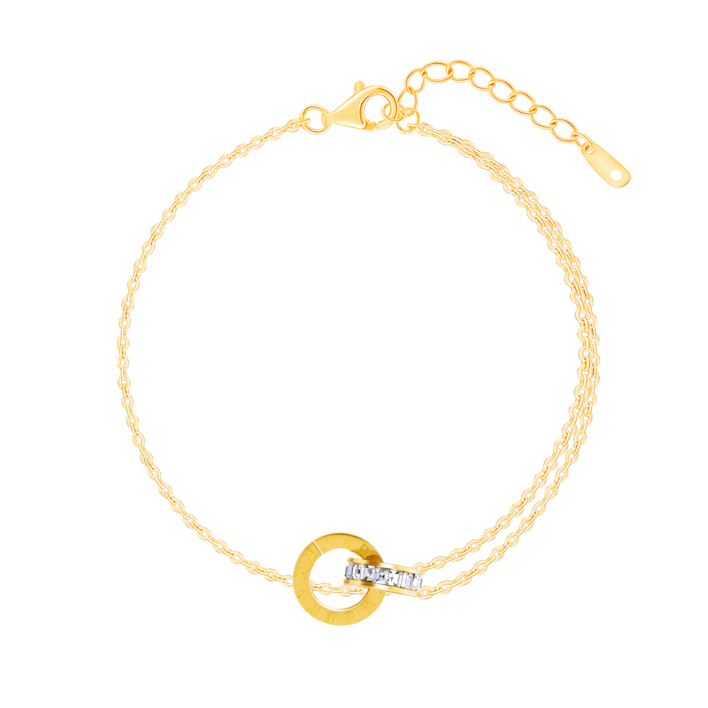 Linked Grace Circle Chain Layered Bracelet : SSBR8