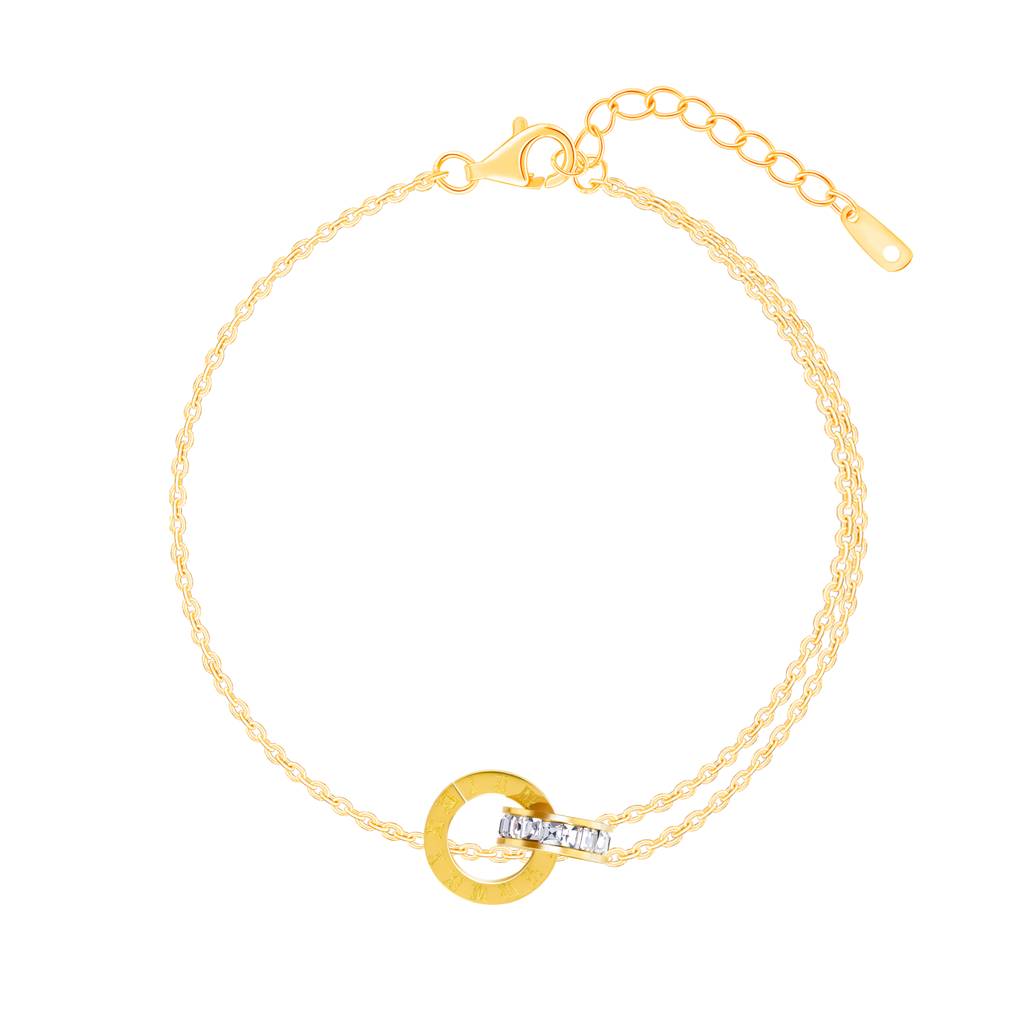 Linked Grace Circle Chain Layered Bracelet : SSBR8