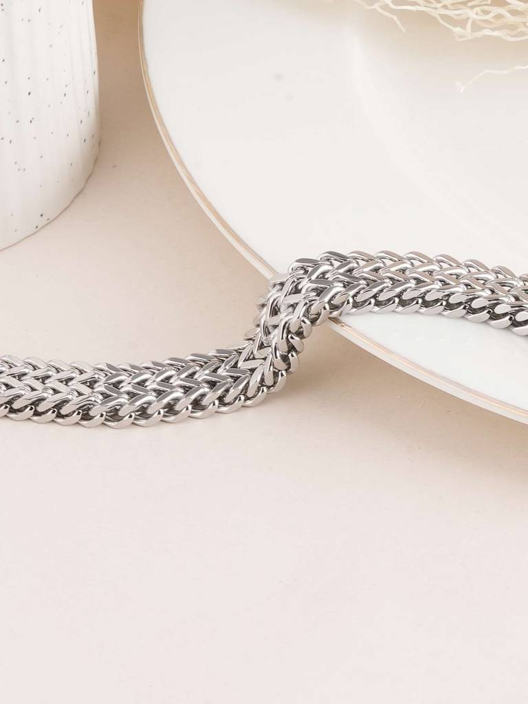 Statement Interwoven Silver Men'S Bracelet For Men : SSMBR0306