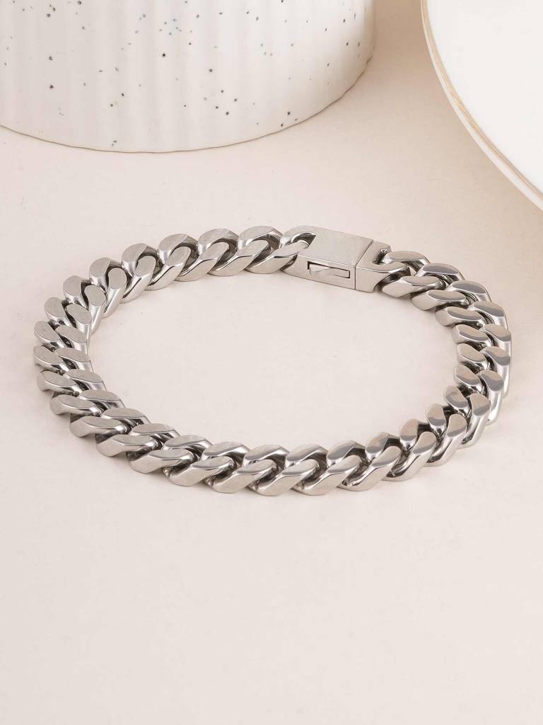 Classic Cuban Link Silver Men'S Bracelet For Men : SSMBR0307
