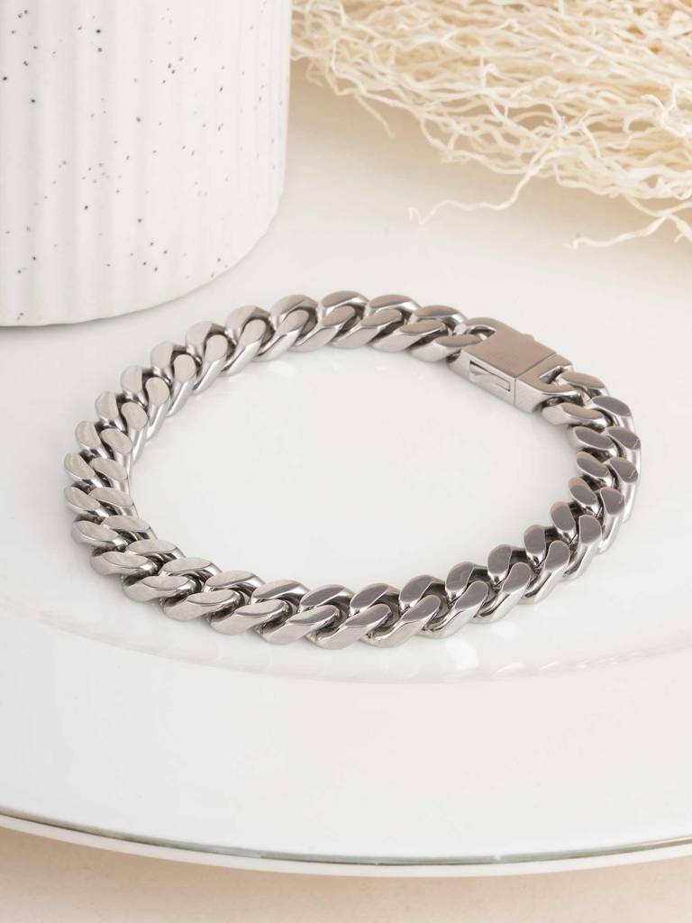 Classic Cuban Link Silver Men'S Bracelet For Men : SSMBR0307