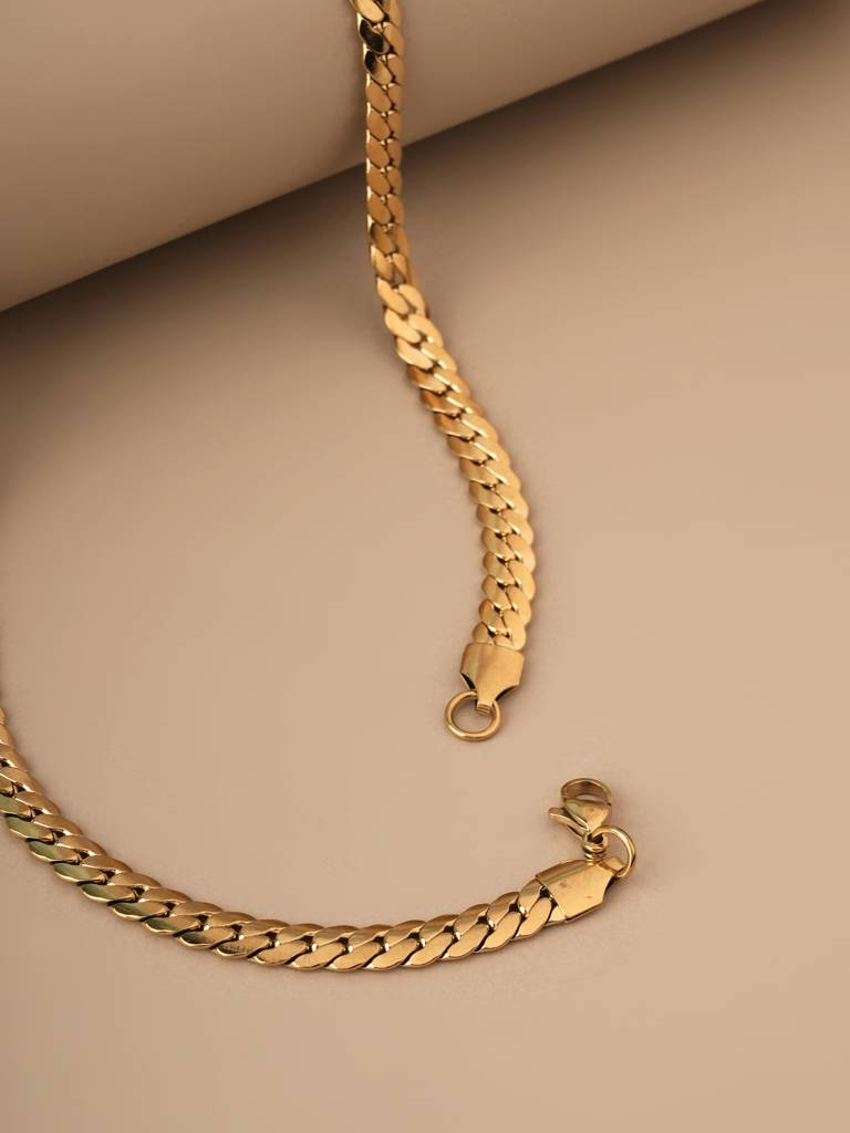 Thick Spiral Gold Chain Necklace For Men : SSMNC0594