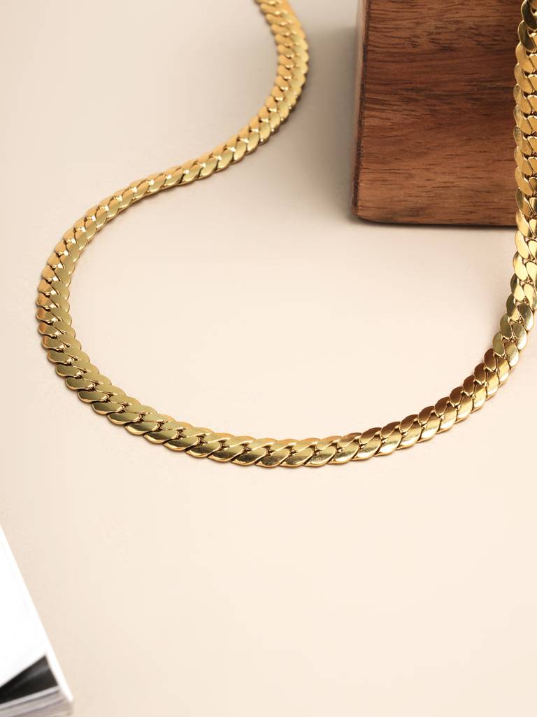Thick Spiral Gold Chain Necklace For Men : SSMNC0594