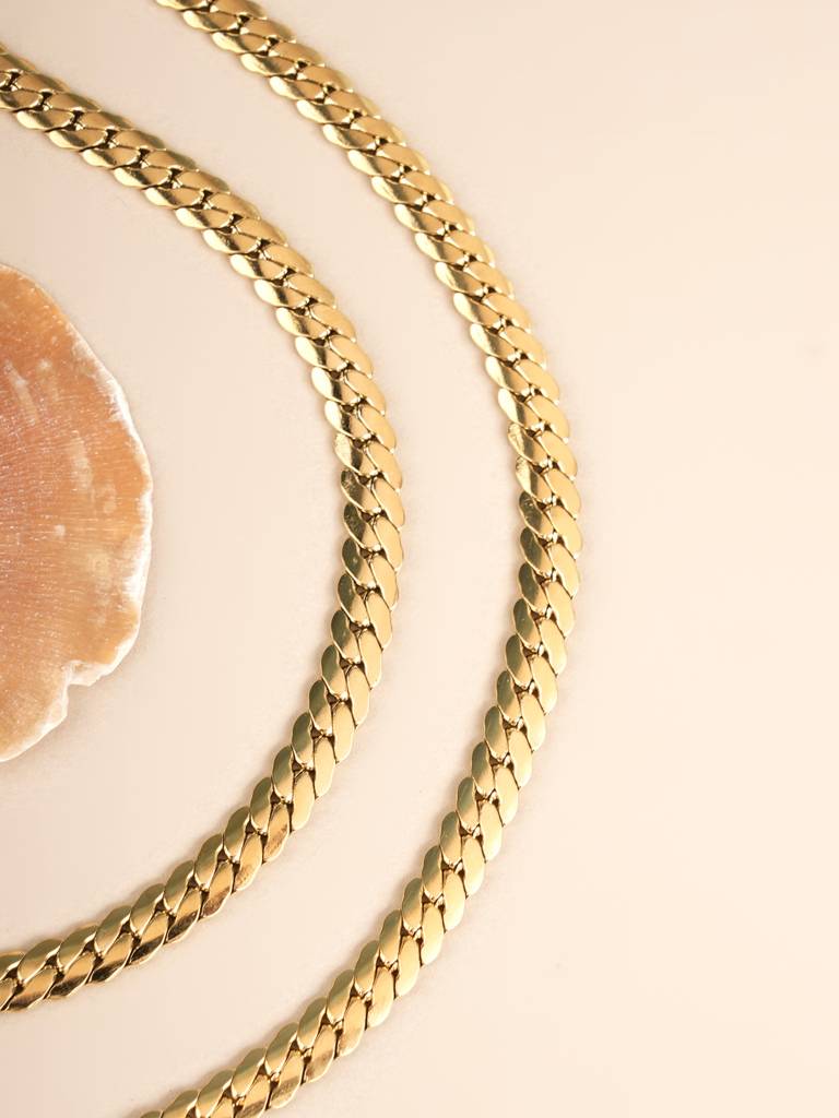 Thick Spiral Gold Chain Necklace For Men : SSMNC0594