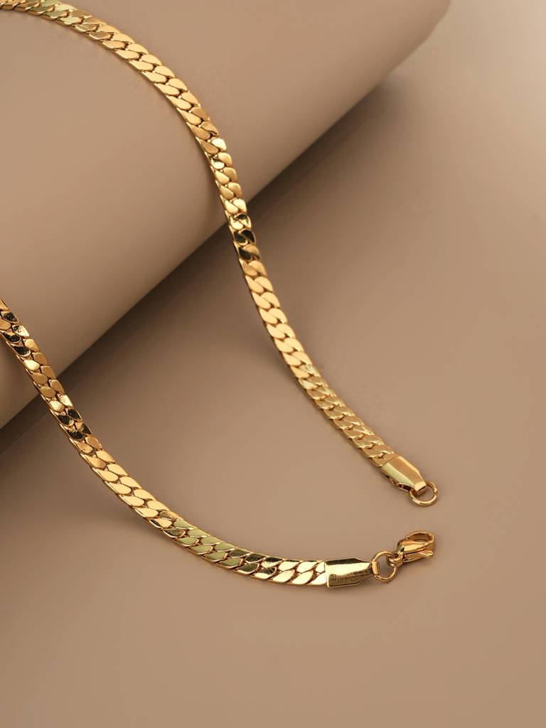 Sleek Flat Chain Necklace For Men : SSMNC0597
