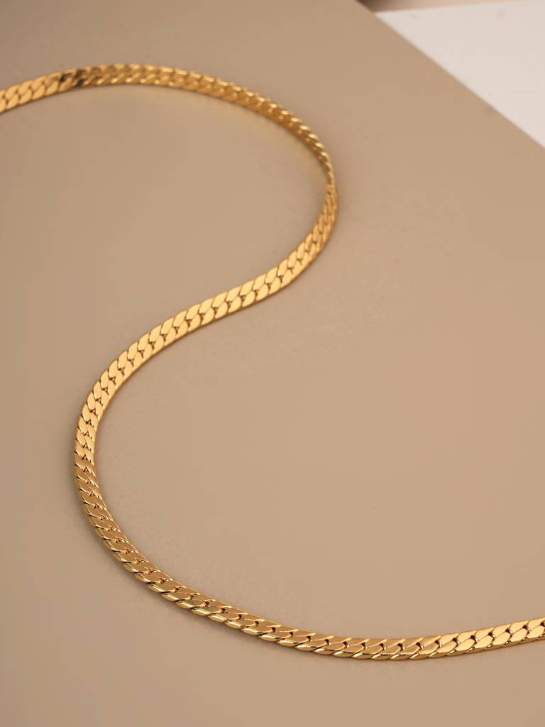 Sleek Flat Chain Necklace For Men : SSMNC0597