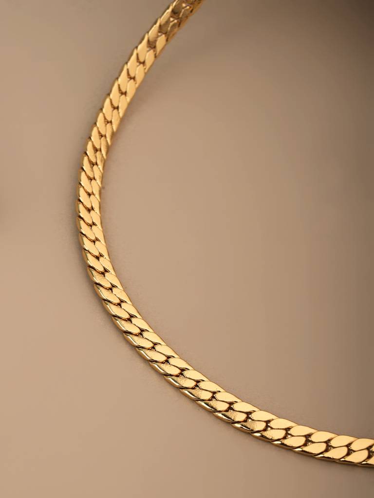 Sleek Flat Chain Necklace For Men : SSMNC0597