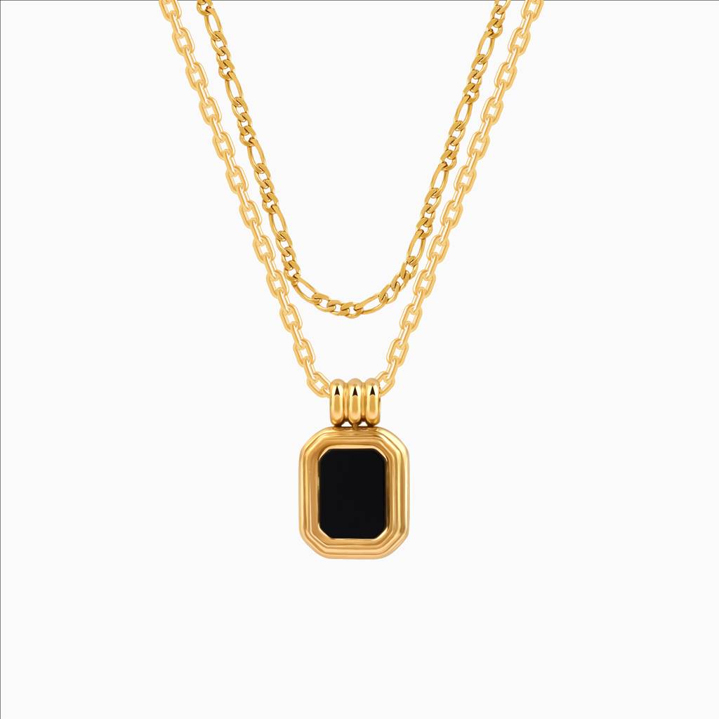Black Onyx Double Layered Necklace : SSNC21