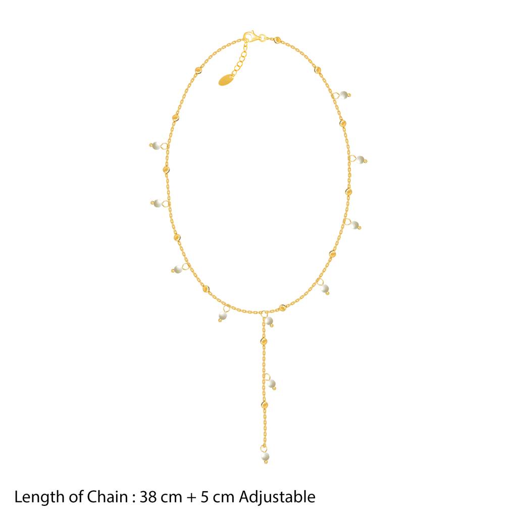 Pearl Satellite Dainty Chain Tassel Necklace : SSNC32