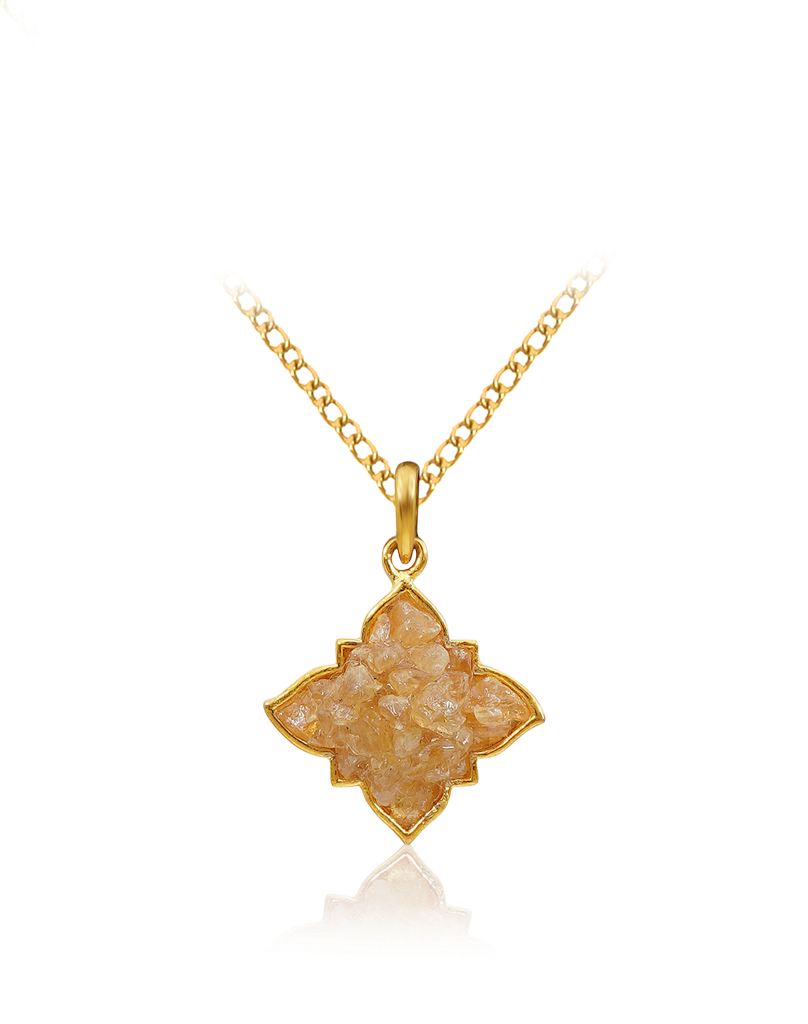 Natural Yellow Sapphire Gemstone Pendant : NH-PDT-07-YS