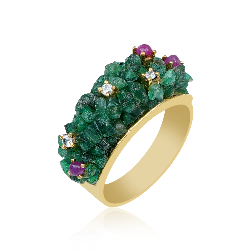 Bubble Emerald Ring : NH-RNG-02-BUBB-EM