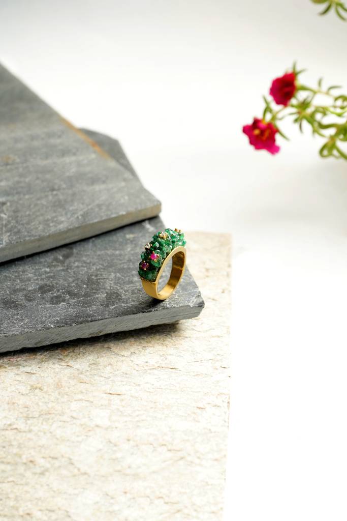 Bubble Emerald Ring : NH-RNG-02-BUBB-EM