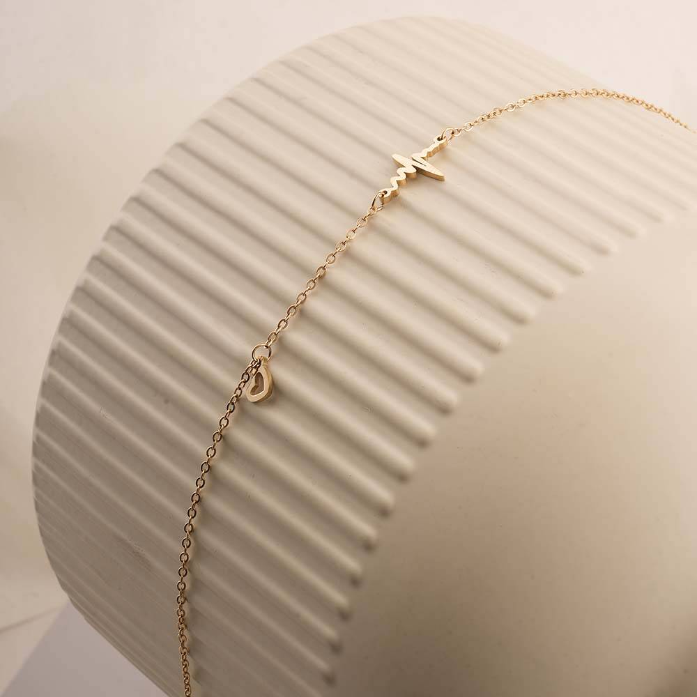 Heartbeat Harmony Gold Anklet For Womens - Waterproof & Anti-Tarnish : SSWAN0018