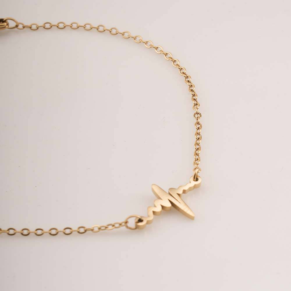 Heartbeat Harmony Gold Anklet For Womens - Waterproof & Anti-Tarnish : SSWAN0018