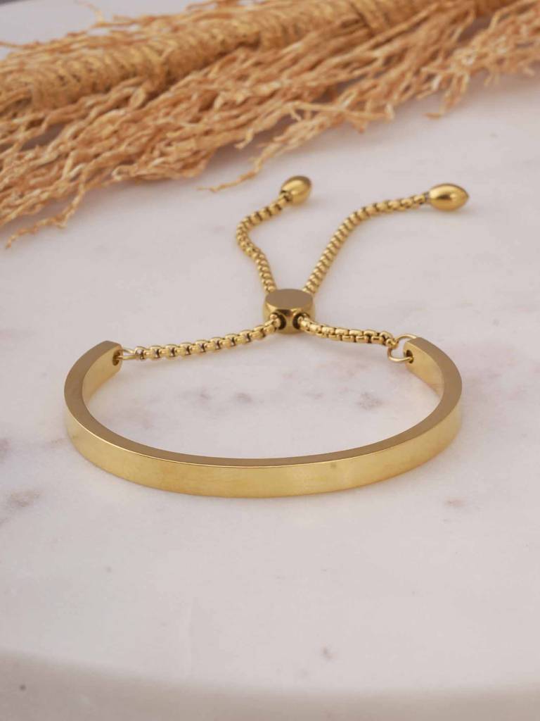 Royal Gold Adjustable Bracelet For Womens - Waterproof & Anti-Tarnish : SSWBR0322