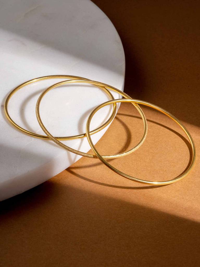 Classic Three Bangle Set For Womens - Waterproof & Anti-Tarnish : SSWBR0325