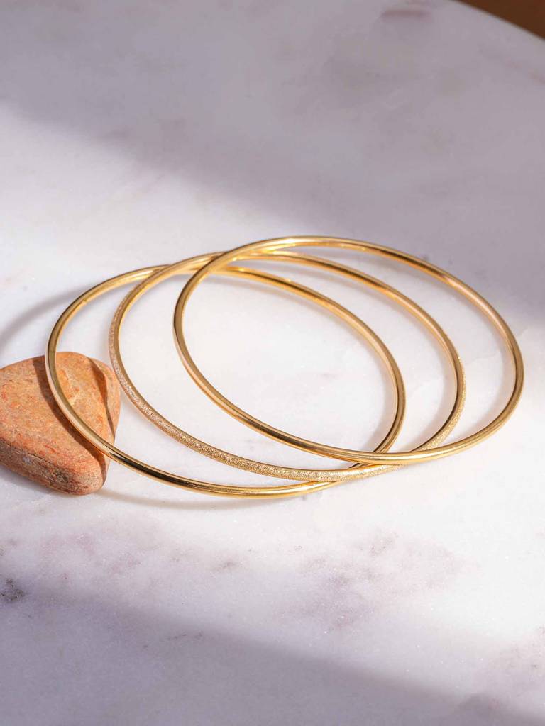 Classic Three Bangle Set For Womens - Waterproof & Anti-Tarnish : SSWBR0325