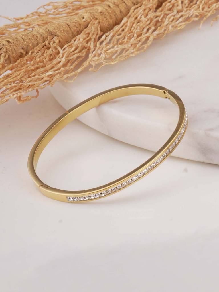 Gleaming Diamond Bangle Bracelet For Womens - Waterproof & Anti-Tarnish : SSWBR0327